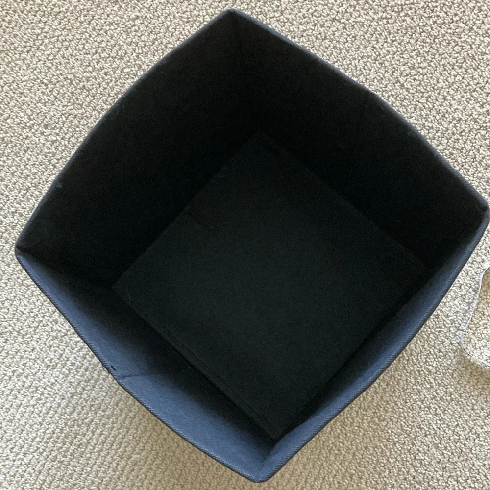 Black Collapsible Storage Cube 11” x 11” x 10.5” Space Saving Solution Single
